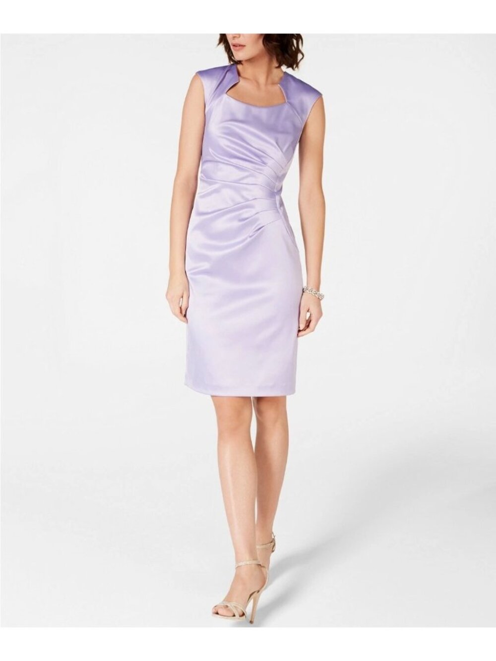 Tahari A.S Levine Women’s Lilac Satin Starburst Sheath Dress Size 8
